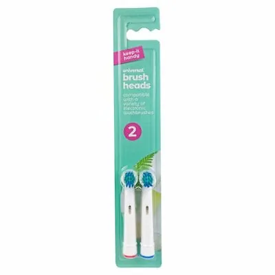 Universal Replacement Toothbrush Head/compatible W Most Oral-B(R) Electric/2 Pck • £5.79