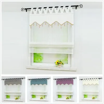 £23.99 • Buy Roman Curtains Shade Window Net Curtain Sheer Liftable Blind Tab Top Voile