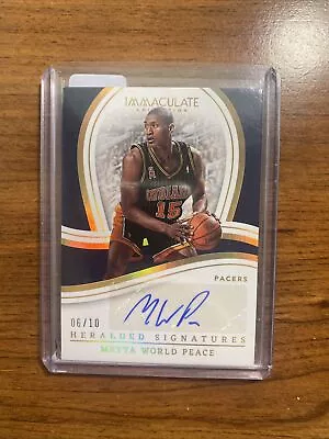 2022 Panini Immaculate Gold Auto /10 Meta World Peace Indiana Pacers  • $60