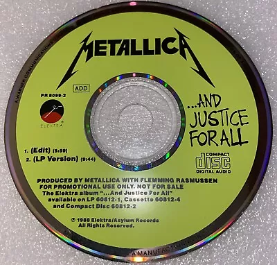 Metallica …And Justice For All Promo CD Edit & LPVersion Promo Rare • $300