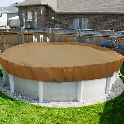 Round Winter Pool Cover Safety Heavy Duty Swimming Cover Above Ground Pool Sand • $119.87