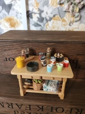 £5 • Buy 1:12 Scale Dolls House Kitchen Table & Accessories