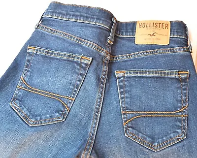 Mens Hollister Indigo Blue Skinny Jeans W28 L28 • £0.99