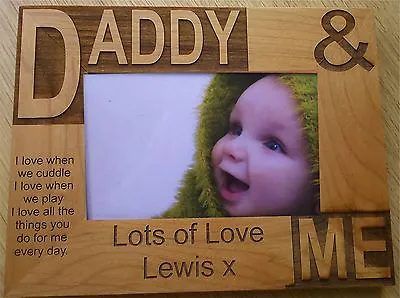 Personalised Daddy And Me Engraved Photo Frame Fathers Day Birthday Kids Present • £23.95
