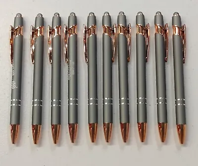 10ct Lot Misprint Metal Retractable Softex Stylus Pens: SILVER/GREY W/Rose Gold • $13.99