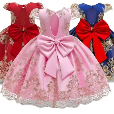 Princess Girls Dress Birthday Party For Evening Costume Kids Wedding Fancy Gown • £4.19