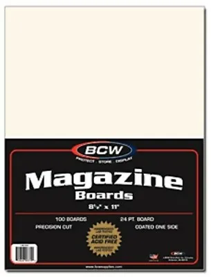 $22.93 • Buy Pack / 100 BCW Magazine Size ACID FREE Backing Boards Backer Board