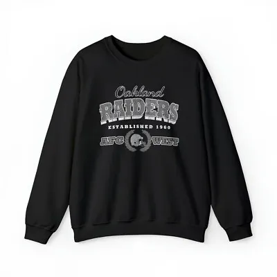 Oakland Raiders Vintage Football Crewneck Sweatshirt Raiders Football Hoodie • $34.99