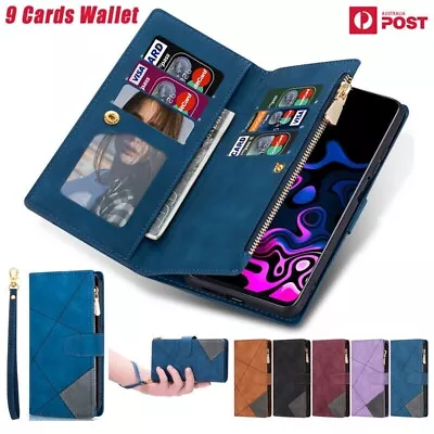 For Samsung S23 S22 S21 S20 10 FE Plus Case Magnetic Leather Zipper Wallet Cover • $16.99