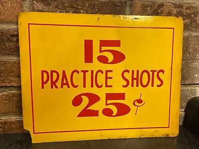 Vintage Carnival-Fair Arcade Game Sign- Practice Shots- See Pics! • $55