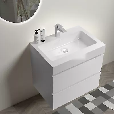 24  White Bathroom Vanity With Sink Wall Mounted Bathroom Vanity For Modern • $524.75