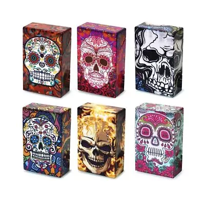 Skull Acrylic Tobacco Holder Cigarette Case Lighter Pocket Box Storage Container • £5.63