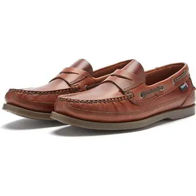 Chatham Gaff II G2 Mens Brown Slip On Leather Sailing Boat Deck Shoes Size 8-11 • £84.99