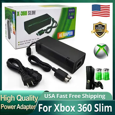 For Xbox 360 Slim 360S Power Supply Brick AC Adapter Charger With Power Cord USA • $17.95