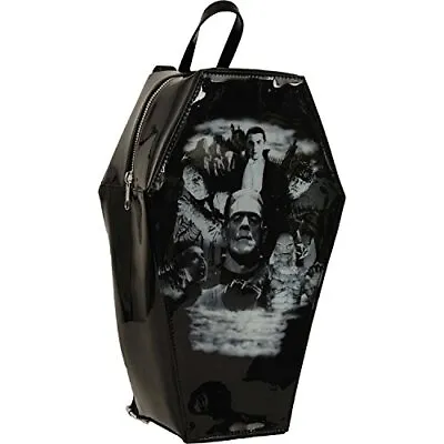 Universal Monsters Monster Collage Coffin Backpack By Rock Rebel Backpack Black • $69.95