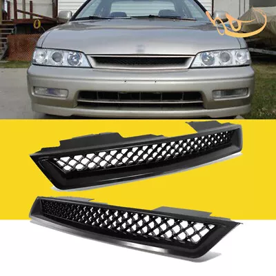 For 1994 1995 1996 1997 Honda Accord Type-R Front Bumper Hood Mesh Grille Black • $25.15