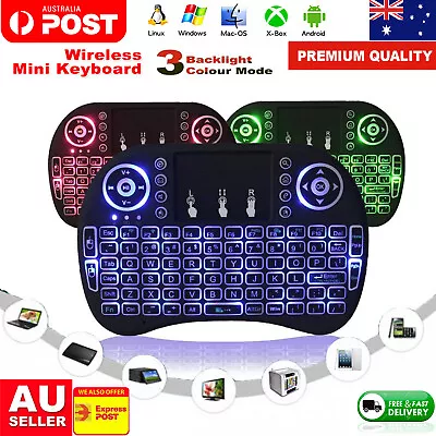 Mini Backlight Wireless Keyboard I8 2.4GHz With Touchpad For TV PC Android • $17.99