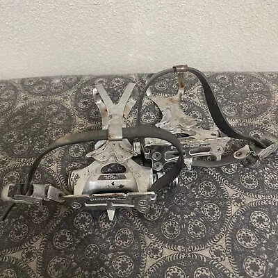 Vintage Shimano 600EX PD-6207 Aero Pedals W/ Toe Clips + Straps VERY NICE • $59.99