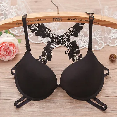 Front Closure Lace Racer Back Bra Lingerie Push Up Bras Bralette 32-38 AAA AA AB • £5.87