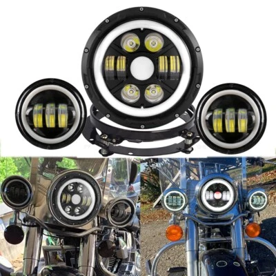 $89.99 • Buy For Yamaha V-Star XVS 650 950 1100 7  Inch Led Headlight +4.5  Passing Fog Light