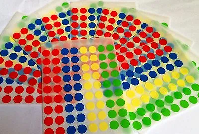 9mm Coloured Dots Round Sticker Sticky Adhesive Spot Circle Labels Multi-Colour • £3.99