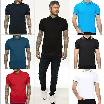 £6.25 • Buy Mens Polo Shirts Short Sleeve T Shirts Regular Fit Pique Work Casual Plain Top
