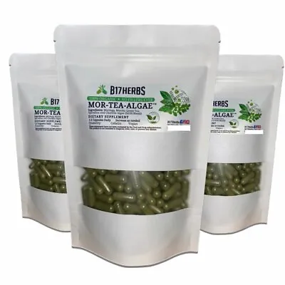 Mor-Tea-Algae Blend - Moringa Matcha Green Tea Spirulina Chlorella 100 Caps • $19.99