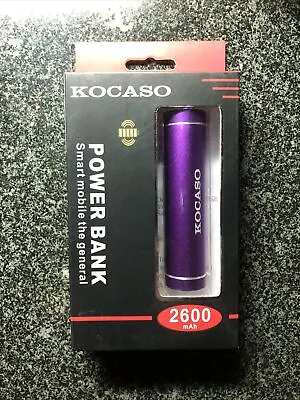 KOCASO 2600mAh Rechargeable Power Bank New In Box (Purple) • $12