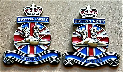 2 X BRITISH ARMY VETERAN ENAMEL MILITARY PIN BADGE UK VETERAN REMEMBRANCE BADGE • £9.99