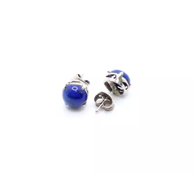 Sterling Silver 8mm Lapis Lazuli Stud Earrings • $19.99