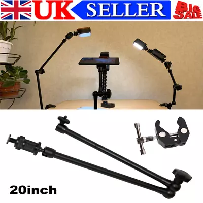 20  Articulating Magic Arm + Super Clamp Max Load 2Kg For DSLR Camera Monitor UK • £17.98