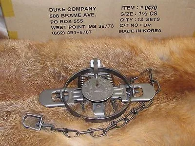 1 New Duke # 1 1/2 Coil Spring Traps  Raccoon Fox Mink Nutria Trapping NEW SALE  • $18.20