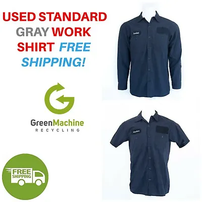 Used Work Shirts Cintas Redkap Unifirst G&K Gray FREE SHIP • $10.99