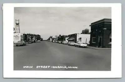 $19.99 • Buy Main Street ONAMIA Minnesota RPPC Vintage Photo Mille Lacs County~Water Tower