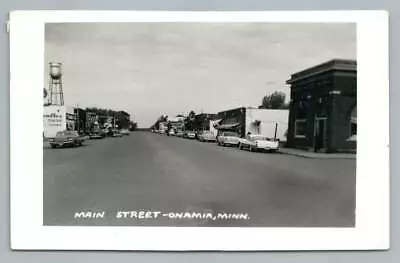 Main Street ONAMIA Minnesota RPPC Vintage Photo Mille Lacs County~Water Tower • $19.99