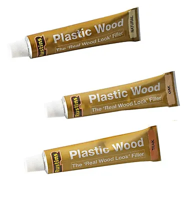 Rustins Plastic Wood Filler With Free Applicator Teak Oak Natural Pine • £14.95