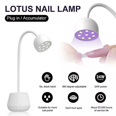 Lotus 8Light Nails Lamp Rotatable Mini UV LED Lamp Nail Dryer Gel Nail Art New • $16.36