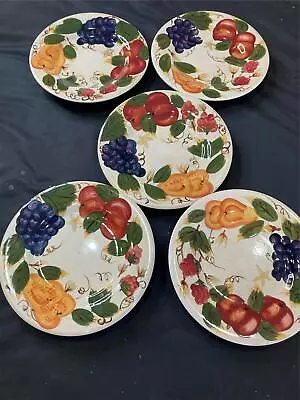 5)  Hd Designs  Salad Plates  Fruit Medley ---free Ship--vgc • $34.99