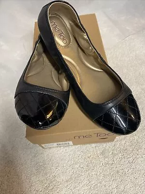 Me Too Abbie Ballet Flats Shoes Sz 7 M Black Leather Upper New!! • $24