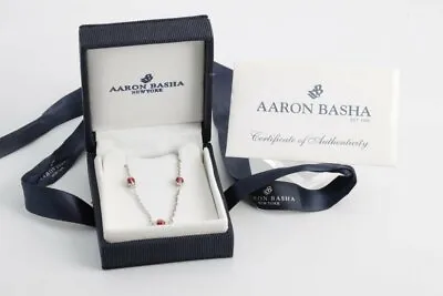 7'' Aaron Basha 18k White Gold 0.15tcw Diamond Ladybug Bracelet (5g.) • $4000