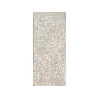 2'5 X6' Beige Wool And Silk Hand Loomed Fine Jacquard Runner Rug R63283 • $347.40