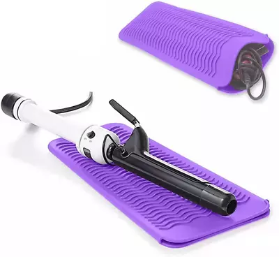 £6.92 • Buy Heat Resistant Silicone Mat Pouch For Hair Straightener Flat Iron Curling Iron