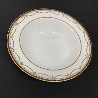 Grand Palais By Faberge Dinner Bowl 11  ~  Gold Swags Thin Black Band • $95.69
