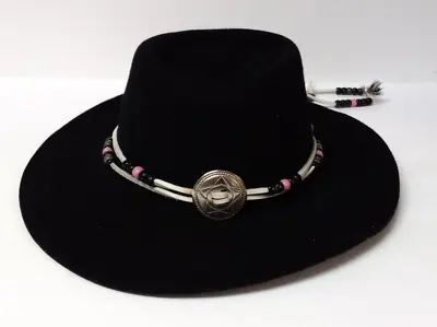 Webster Fine Quality Felt Children’s Cowboy Hat Black Vintage Sz Small W/ Tassel • $20.39