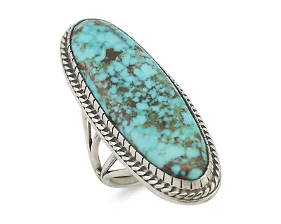 Navajo Ring 925 Silver Spiderweb Turquoise Artist Signed MH C.80's • $200