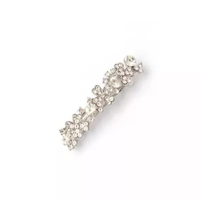 £3.95 • Buy Diamante Crystal Flower Barrette  6.5cm Hair Clip Hair Grip Prom Bridal UK