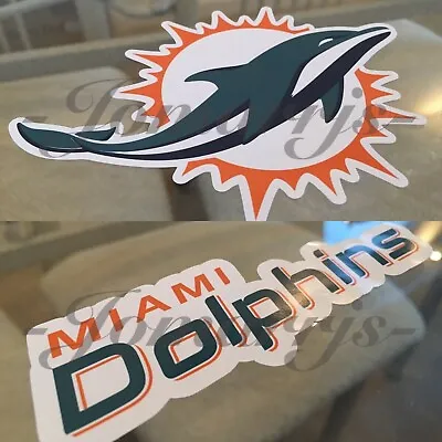 Miami Dolphins Sticker Decal Vinyl Sign NFL Football #FinsUp *Sz: 4 -25 * • $9.99