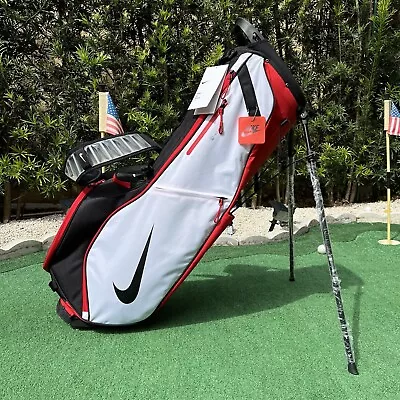 Men's Nike Air Hybrid 2 Stand Bag - Red White Black - With Rain Cover - NEW NWT • $295