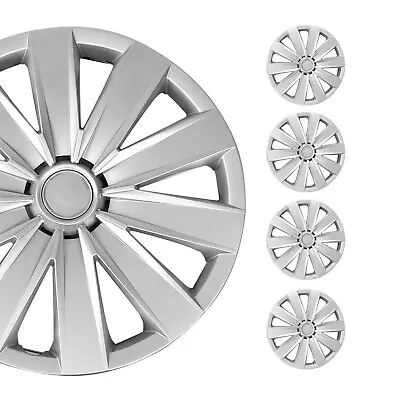 16  Set Of 4 Pcs Wheel Covers Snap On Silver ABS Hubcaps Fit R16 Tire Steel Rim • $68.99