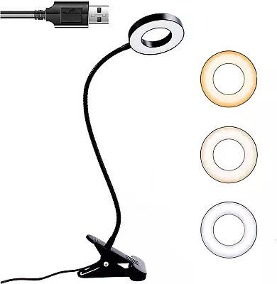 Clip On Desk Lamp ZIKO Clip On Lights 48 LED USB Book Light 3 Color Modes 10... • $21.89